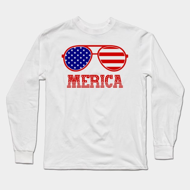 Merica Long Sleeve T-Shirt by sevalyilmazardal